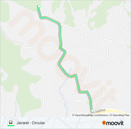 Mapa da linha JACAREÍ - CIRCULAR de ônibus