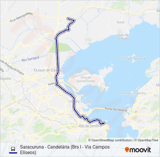 Mapa da linha 471C de ônibus