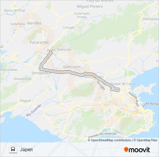 Mapa da linha 592I de ônibus