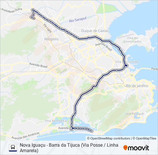 Mapa de 405T de autobús