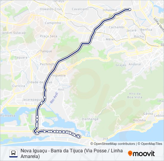 Mapa de 405T de autobús