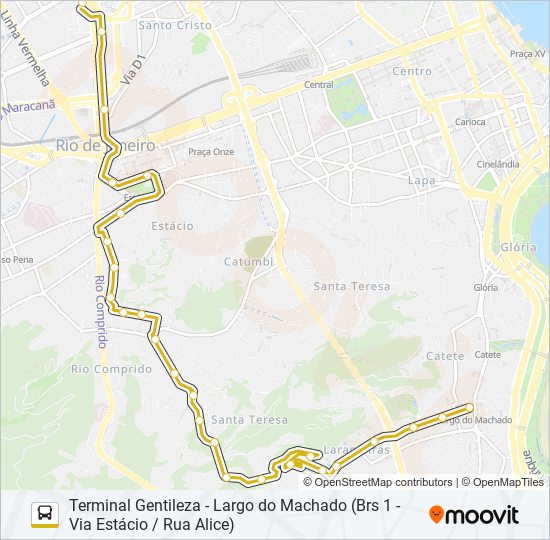 Mapa da linha 133SN de ônibus