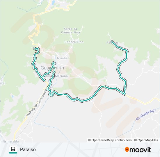 Mapa da linha  3 de ônibus