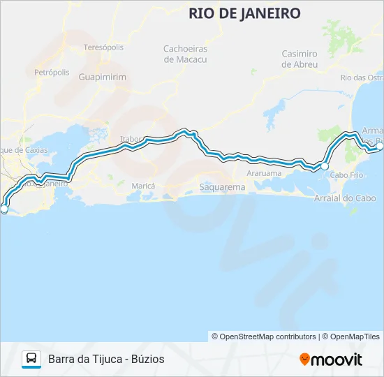 BARRA DA TIJUCA - BÚZIOS Bus Line Map