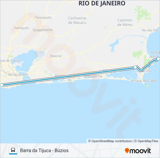 BARRA DA TIJUCA - BÚZIOS Bus Line Map