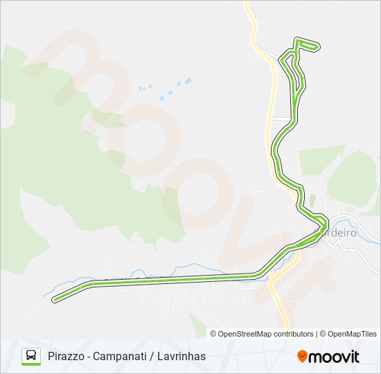 Mapa da linha PIRAZZO - CAMPANATI / LAVRINHAS de ônibus