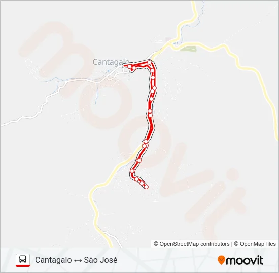 CANTAGALO - SÃO JOSÉ Bus Line Map