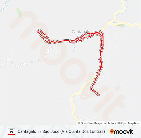 CANTAGALO - SÃO JOSÉ Bus Line Map