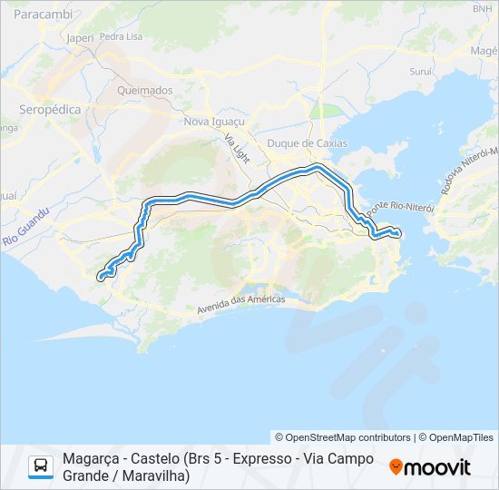 Mapa da linha 2381* de ônibus