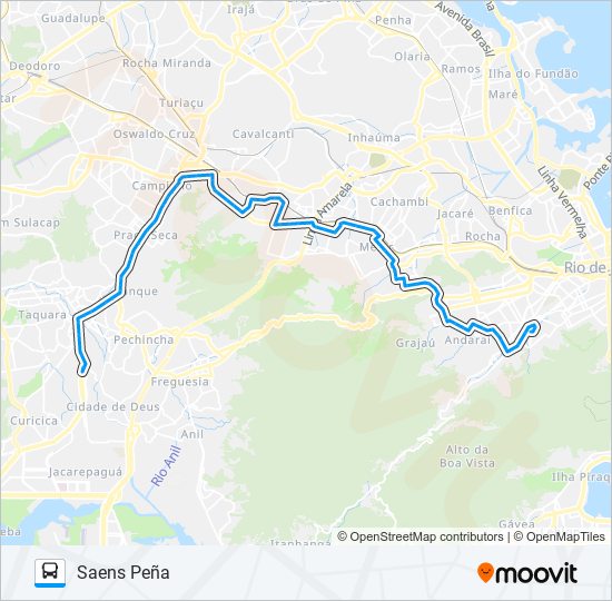 Mapa da linha 636SN de ônibus