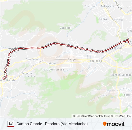 Mapa da linha 796 de ônibus
