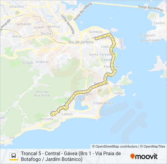 Mapa da linha 105 - TRO5 de ônibus