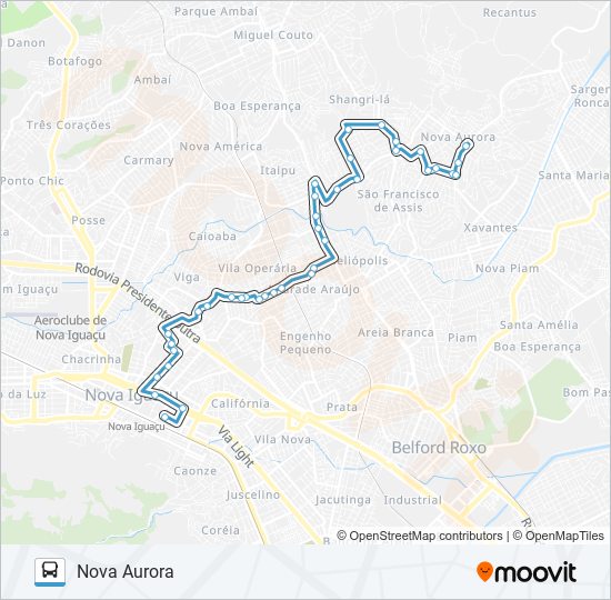 Mapa de 621I de autobús