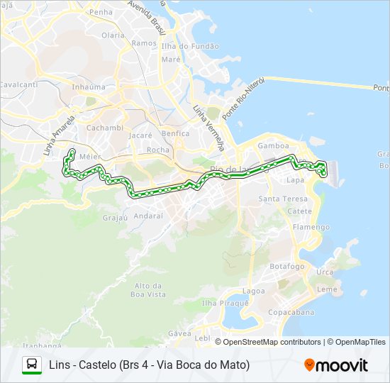 Mapa da linha 232SN de ônibus
