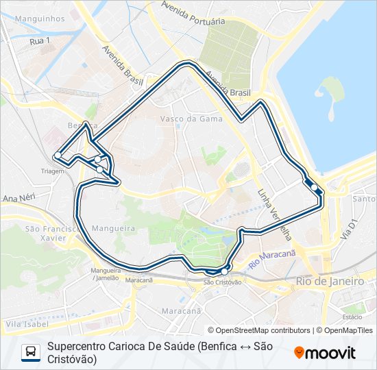 Mapa de BENFICA - SÃO CRISTÓVÃO (VIA T. GENTILEZA) de autobús