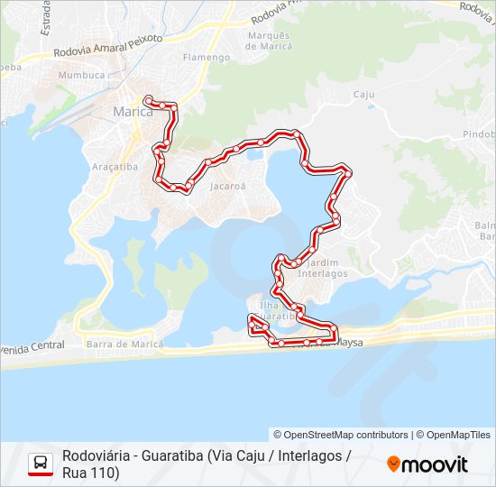 Mapa da linha E09A de ônibus