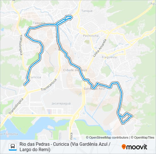 Mapa da linha 861SN de ônibus