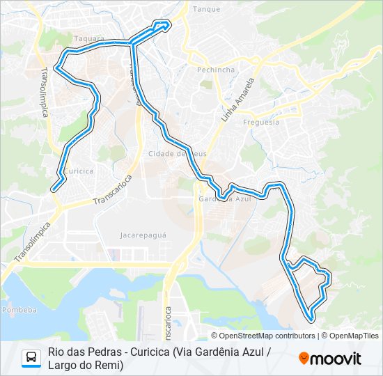 Mapa da linha 861SN de ônibus