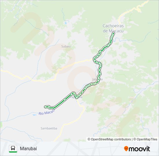 Mapa da linha 105 de ônibus
