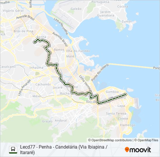Mapa da linha 312SN de ônibus