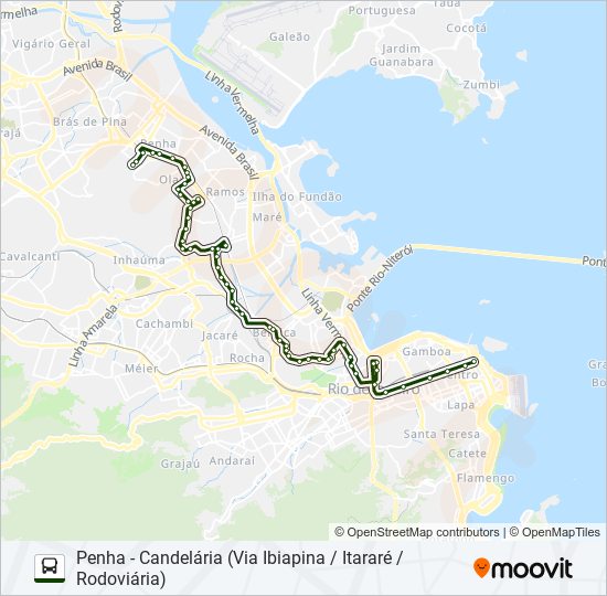 Mapa da linha 312SN de ônibus