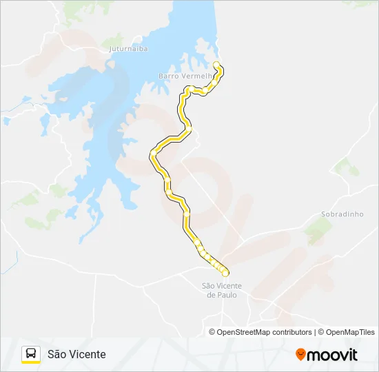 255 SÃO VICENTE / BARRO VERMELHO Bus Line Map