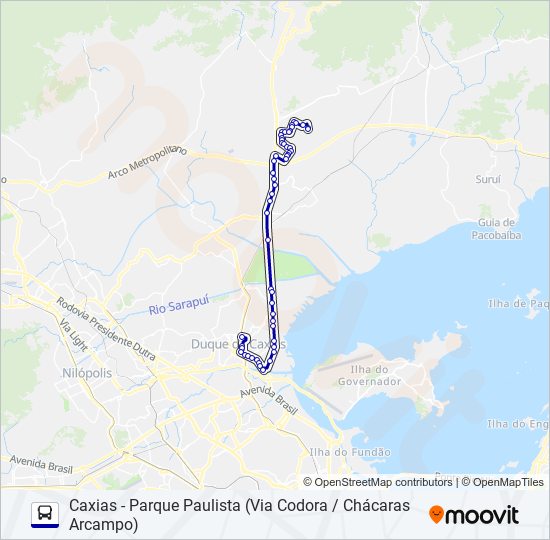 Mapa da linha 70 de ônibus