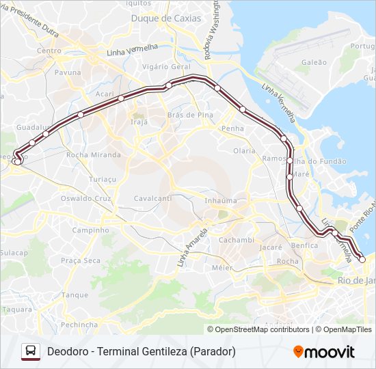 Mapa da linha 60 de ônibus