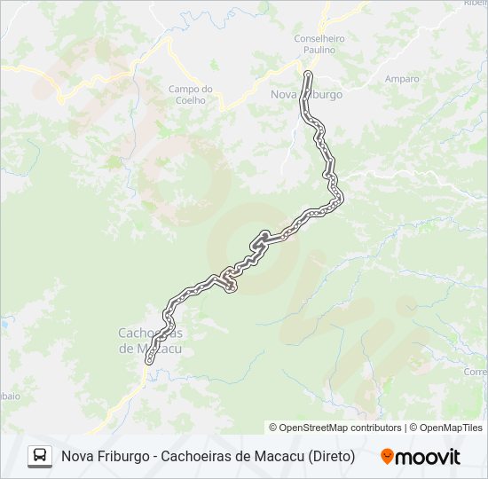 Mapa da linha EXECUTIVO de ônibus