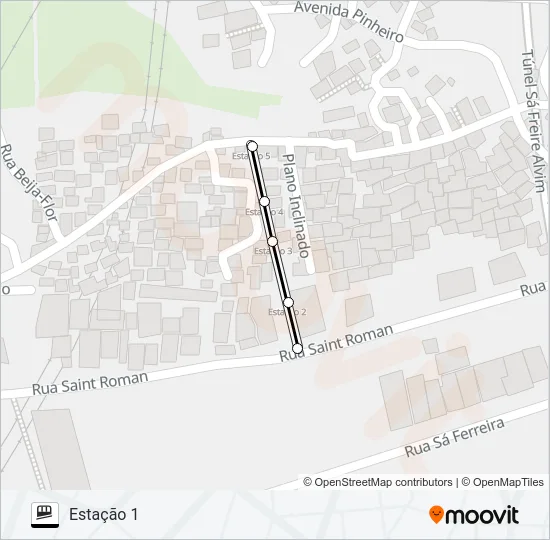 PAVÃO-PAVÃOZINHO Funicular Line Map