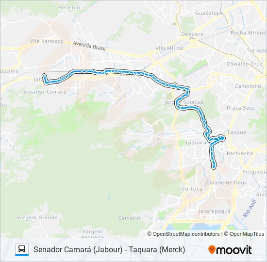 Mapa da linha 803SN de ônibus