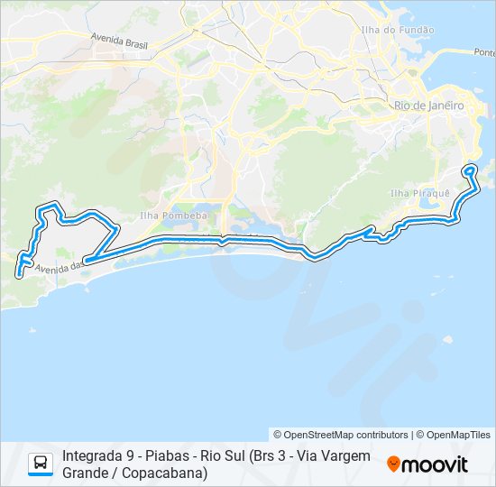 Mapa da linha 554SN de ônibus