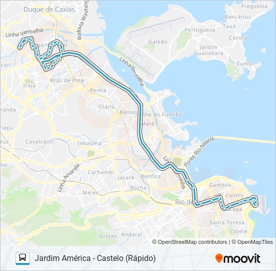 Mapa da linha 342SR de ônibus