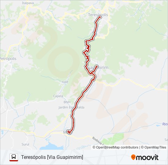 TERESÓPOLIS - MAGÉ bus Line Map