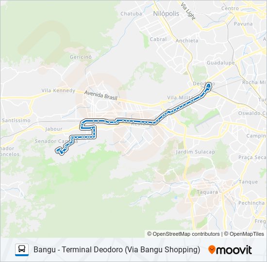 Mapa da linha 918SP de ônibus