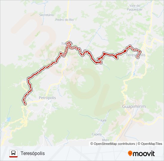 TERESÓPOLIS - PETRÓPOLIS bus Line Map