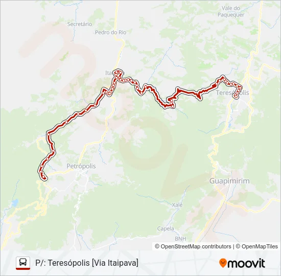 TERESÓPOLIS - PETRÓPOLIS Bus Line Map