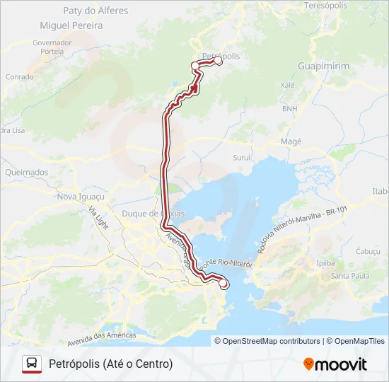 PETRÓPOLIS - CASTELO Bus Line Map