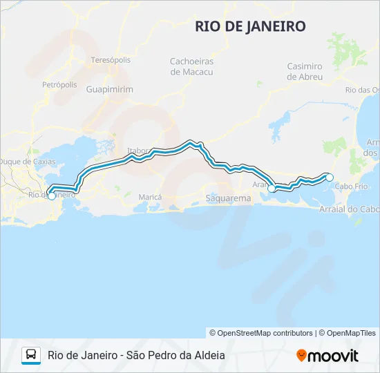 RIO DE JANEIRO - SÃO PEDRO DA ALDEIA Bus Line Map