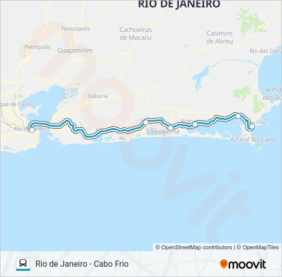 RIO DE JANEIRO - CABO FRIO Bus Line Map