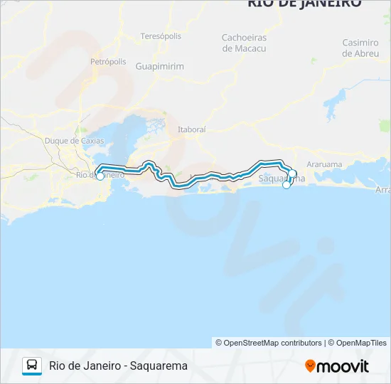 RIO DE JANEIRO - SAQUAREMA Bus Line Map