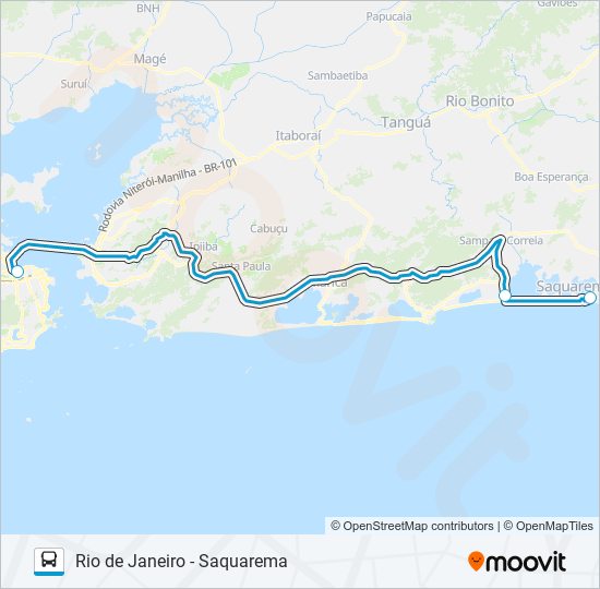 RIO DE JANEIRO - SAQUAREMA bus Line Map