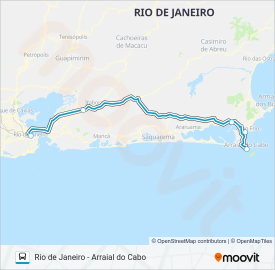 RIO DE JANEIRO - ARRAIAL DO CABO Bus Line Map