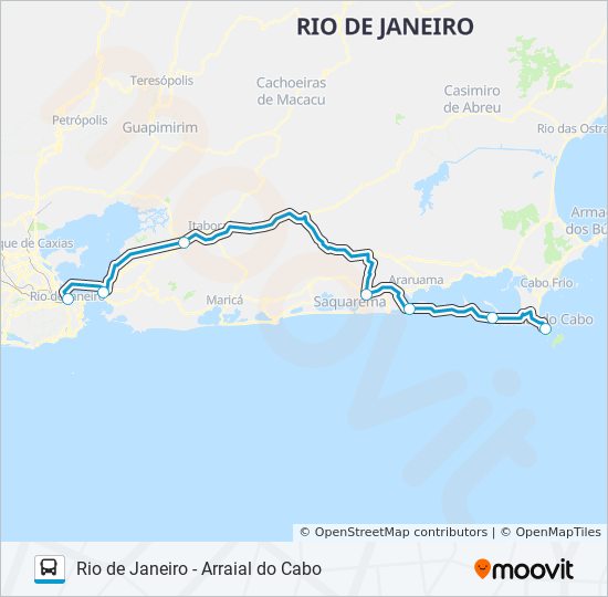 RIO DE JANEIRO - ARRAIAL DO CABO bus Line Map
