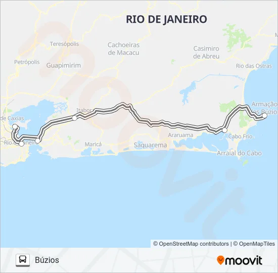 GALEÃO ✈ - BÚZIOS Bus Line Map