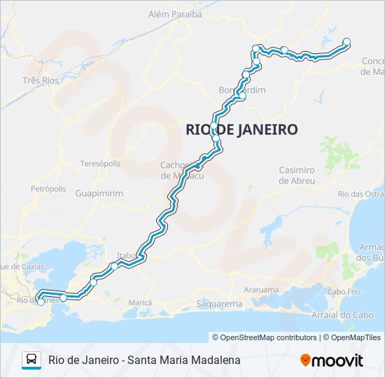 Rota da linha nova friburgo santa maria madalena: horários, paradas e mapas  - Santa Maria Madalena (Atualizado)