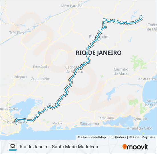 RIO DE JANEIRO - SANTA MARIA MADALENA bus Line Map