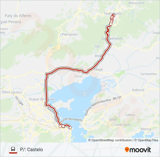 TERESÓPOLIS - CASTELO Bus Line Map