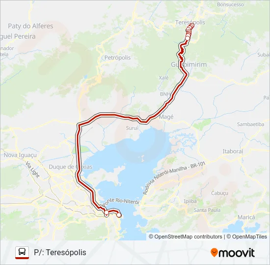 TERESÓPOLIS - CASTELO Bus Line Map
