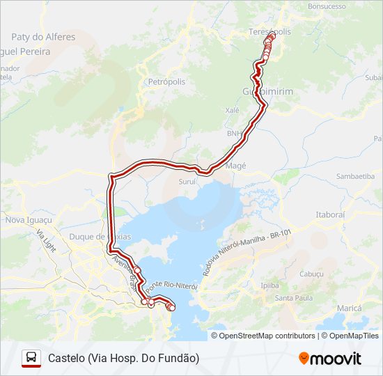 TERESÓPOLIS - CASTELO bus Line Map